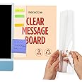 MECCALINE Monitor Memo Board 2Pcs - Flexible Clear PET Computer Screen Sticky Note Holder - Side Panel Message Organizer - Versatile Office Desk Accessories - Cool Home Office Supplies - 3.1" x 11.8"