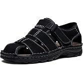 Jousen Men's Sandals Leather Arch Support Fisherman | Lightweight,Genuine Leather,Slip-Resistant,Adjustable Hook and Loop Straps,Summer,Beach,Casual,Hiking