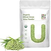UNLEASH'D ORGANIC Organic Wheatgrass Juice Powder 16oz – 100% Pure Superfood, Immune & Energy Boost, Detox Support