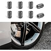 Kewucn 8 PCS Car Tire Valve Stem Caps, Aluminum Alloy Air Caps Cover with Rubber Ring, Corrosion Resistant Airtight Dust Proof Covers, Universal for SUVs, Trucks, Motorcycles and Bikes (Gray)