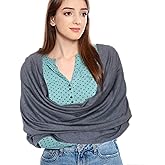 welsoon Infinity Scarf with Hidden Pockets Converts to Blanket and Wrap Travel Blanket Tube Scarf Wearable Blankets for Women Perfect for Travel, Grey
