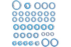 AMK 39Pcs TRX4 Metal Ball Bearings Kit, Rubber Sealed Axial SCX10 Bearings Set for 1/10 RC Crawler 92076-4 82046-4 Bronc TRX6 Slash UDR Tamiya TT-02 Semi