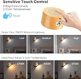 Mexllex 2 Pack Rechargeable Wall Lights 360° Rotatable Touch Battery Operated view 2