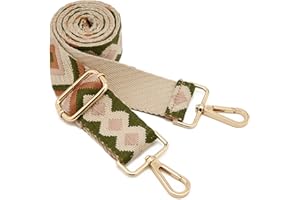 ZOOEASS Wide Shoulder Strap Adjustable Replacement Belt Guitar Style Crossbody Bag Handbag Strap Multicolor Canvas Straps(Wide:1.5in)(Color11)