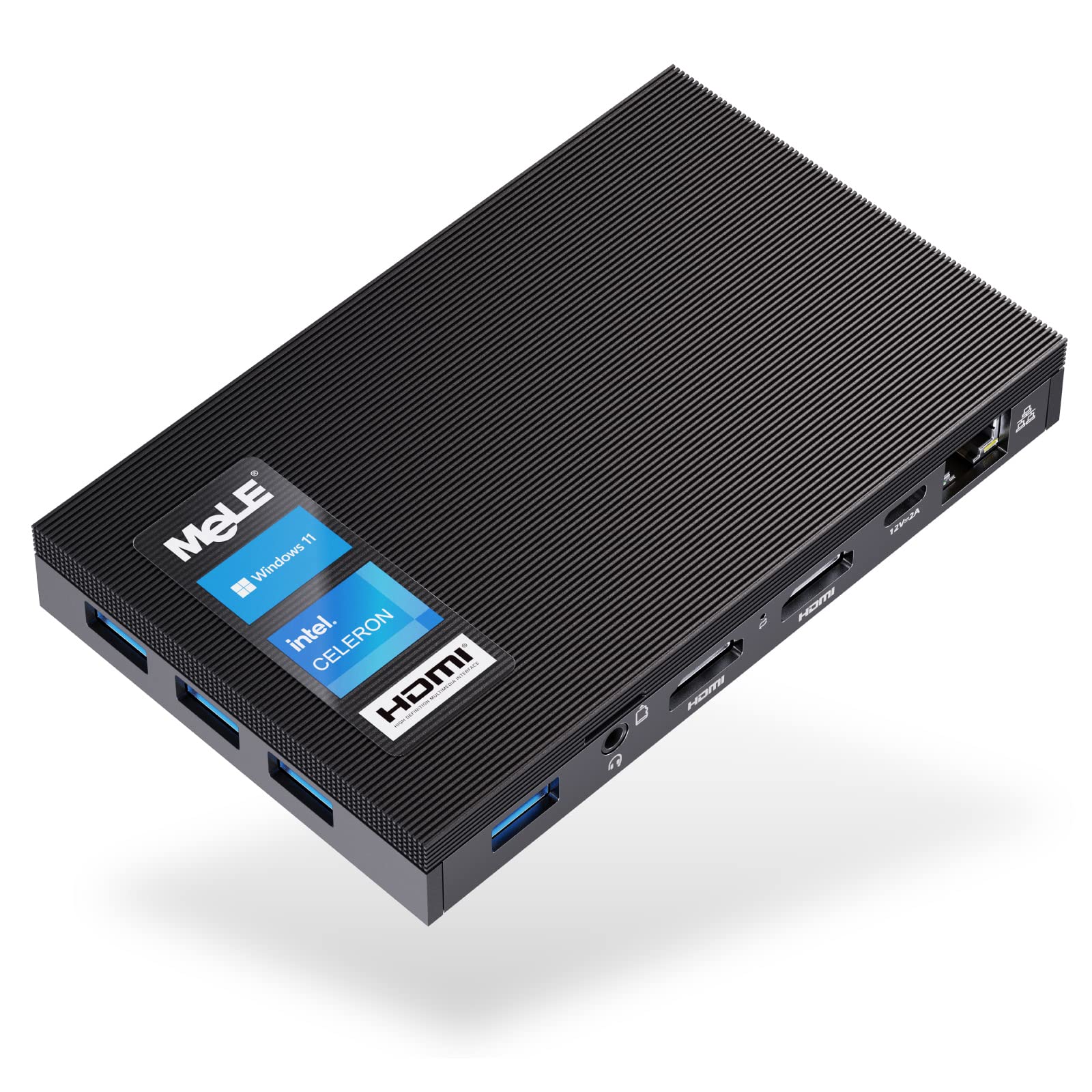 WEIDIAN Fanless Mini PC Industrial Win 11 Pro Celeron J4125 8GB RAM