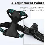Belababy Dog Harness Reflective Front Clip No Pull Adjustable Black XL view 5