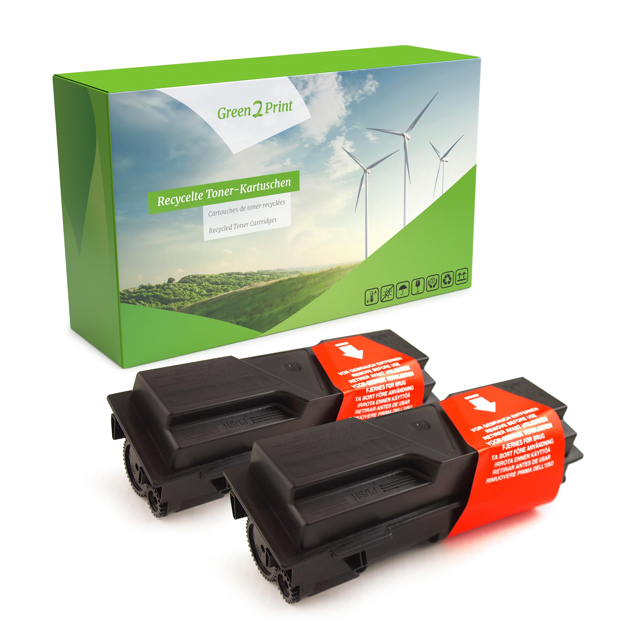 Green2Print Toner Twinpack 2 cartridges 2x 7200 pages replaces Kyocera TK-170, 1T02LZ0NLC Toner cartridge for Kyocera ECOSYS P2135D, P2135DN, FS1320D, FS1370DN