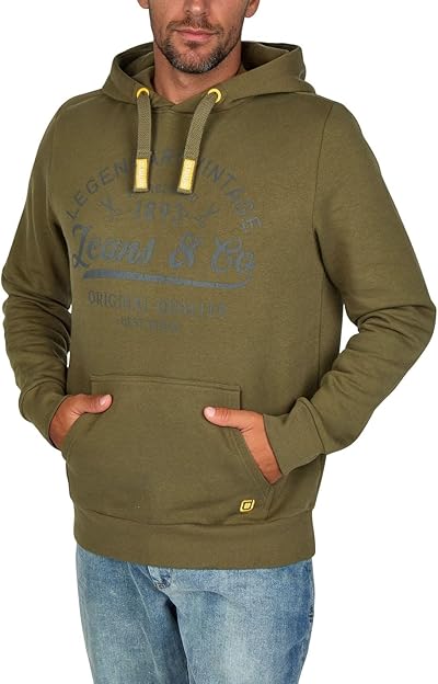 riverso Hoodie Herren Regular Fit RIVArmin Kapuzenpullover Pullover Print Beige Grün Grau Blau Navy Schwarz S M L XL XXL 3XL 4XL 5XL