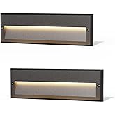 GOODSMANN Low Voltage Step Lights 10.6 Inch Outdoor 12V AC Landscape Stair Lights Wired 2PK 6W LED Electric Outdoor Deck Ligh