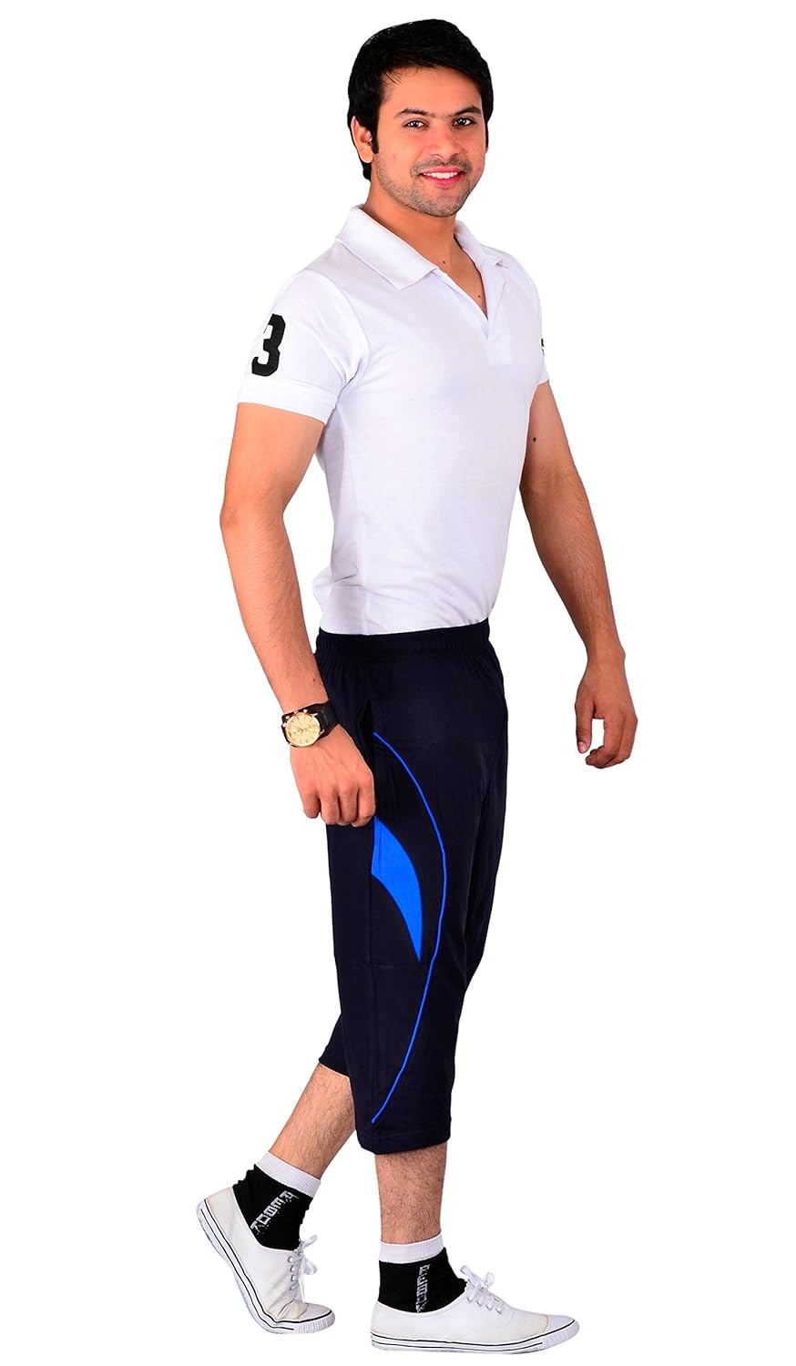 vego men's casual cotton three forth