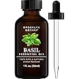 Brooklyn Botany Basil Essential Oil - 100% Pure and Natural - Premium Grade Oil with Dropper - for Aromatherapy and Diffuser - 1 Fl Oz