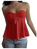 Milumia Women's Eyelet Embroidery Tie Front Ruched