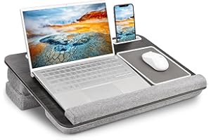 Laptop Lap Desk, Computer Lap Desks with Cushion Fits up to 17 inch Laptop, Designed Adjustable Triple Lap Pad, Storage Funct