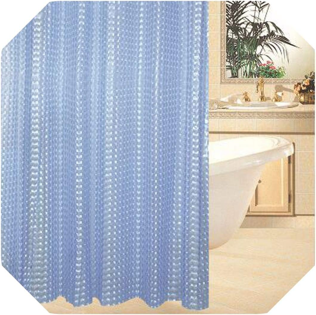 Purple Shower Curtain 3D Crystal Thicker Shower Curtains Translucent