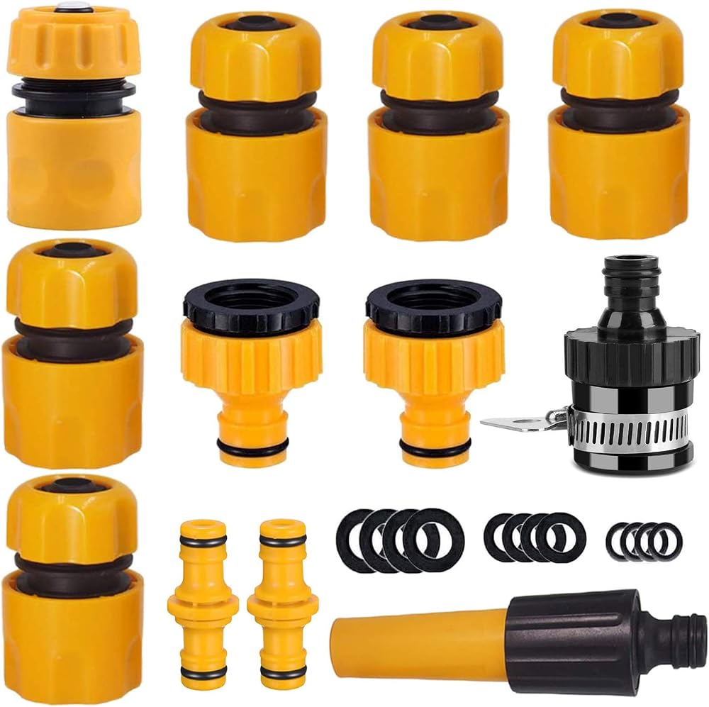 EUHUYG Hose Connector Set 1/2in 3/4in Tap Fittings Quick Connectors