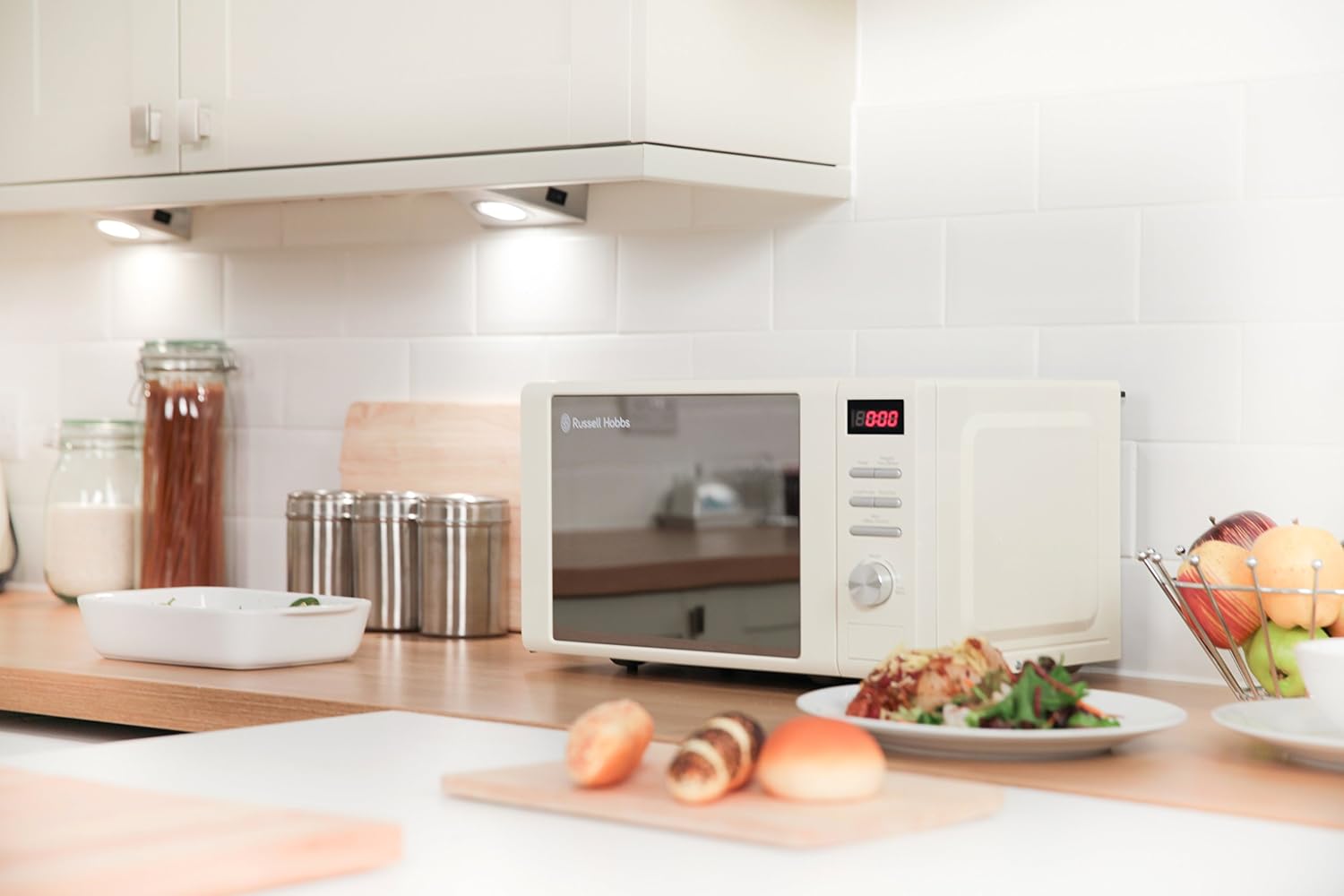 Russell Hobbs RHM2064C 20L 800W Cream Digital Heritage Microwave with 5 Power Levels, Automatic Defrost, 8 Auto Cook Menus - Image 5