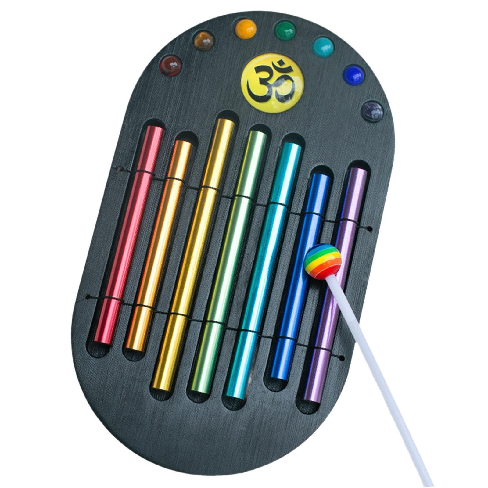 F Fityle Wind Chimes 7 Tone Hand Chime Teaching Aid Educational Percussion Instruments Kids Musical Instrument for Gifts Kids Children