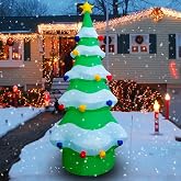 SEASONBLOW 12 FT Giant Inflatable Christmas Tree Xmas Decoration for Blow Up Built-in Lights for Yard Indoor Outdoor Lawn Yard Garden Holiday