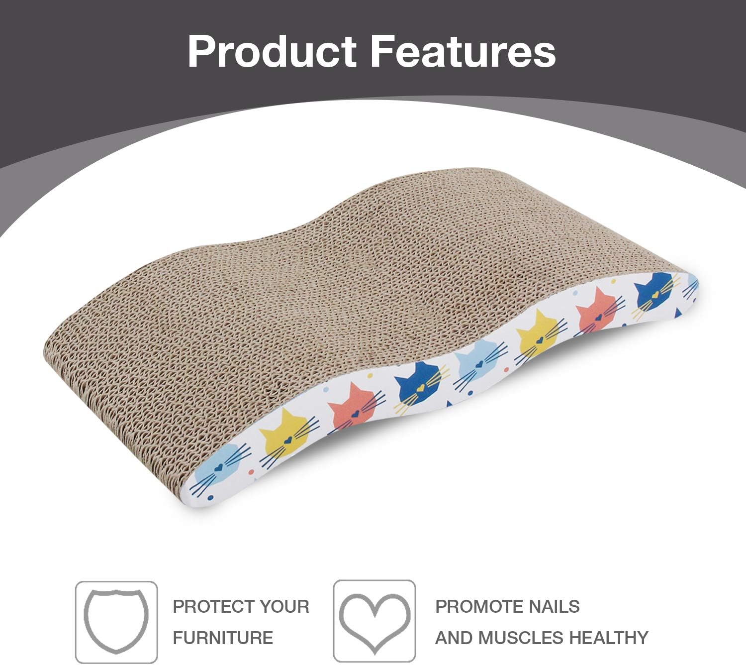 Pet Prime 3PCS Cat Scratcher Cardboard Board 3 Pack Cat Recycle Corrugated Scratching Pad Cat Scratching Lounge Sofa Bed Wave Shape Cat Scratch Pad with Catnip : Pet Supplies