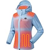 Venustas Women's Waterproof Heated Jacket with Battery &amp; Detachable Hood | Up to 10-hour warmth &bull; 6 heating zones &bull; 20K waterproof shell &bull; Lightweight warmth with FELLEX &bull; Silver mylar linning