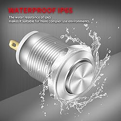 DaierTek 6pcs 12mm Momentary Push Button Switch 12V