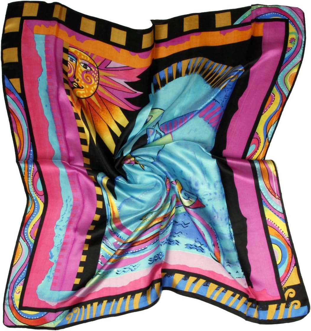 ETSYG 32'' Silk Scarf Women’s Fashion Pattern Large Square Satin Headscarf Headdress