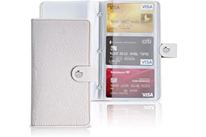Business Card Holder Book,Lvkjafaz Business Card Book Case PU Leather Organization Binder Name ID Card Holder for Men & Women