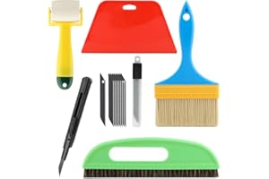 LVOERTUIG Wallpaper Smoothing Tools,Wallpaper Tool Kit with Wallpaper Squeegee,Seam Roller,Wallpaper Brush for Wallpaper Hanging,Wallpaper Paste,Smoothing Wallcovering(COLOR:multicolor)