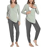 BambooBud Pajama Sets for Women Long Sleeve Sleepwear Maternity Nursing Lounge Set Breastfeeding 2 Piece Pjs S-XXL