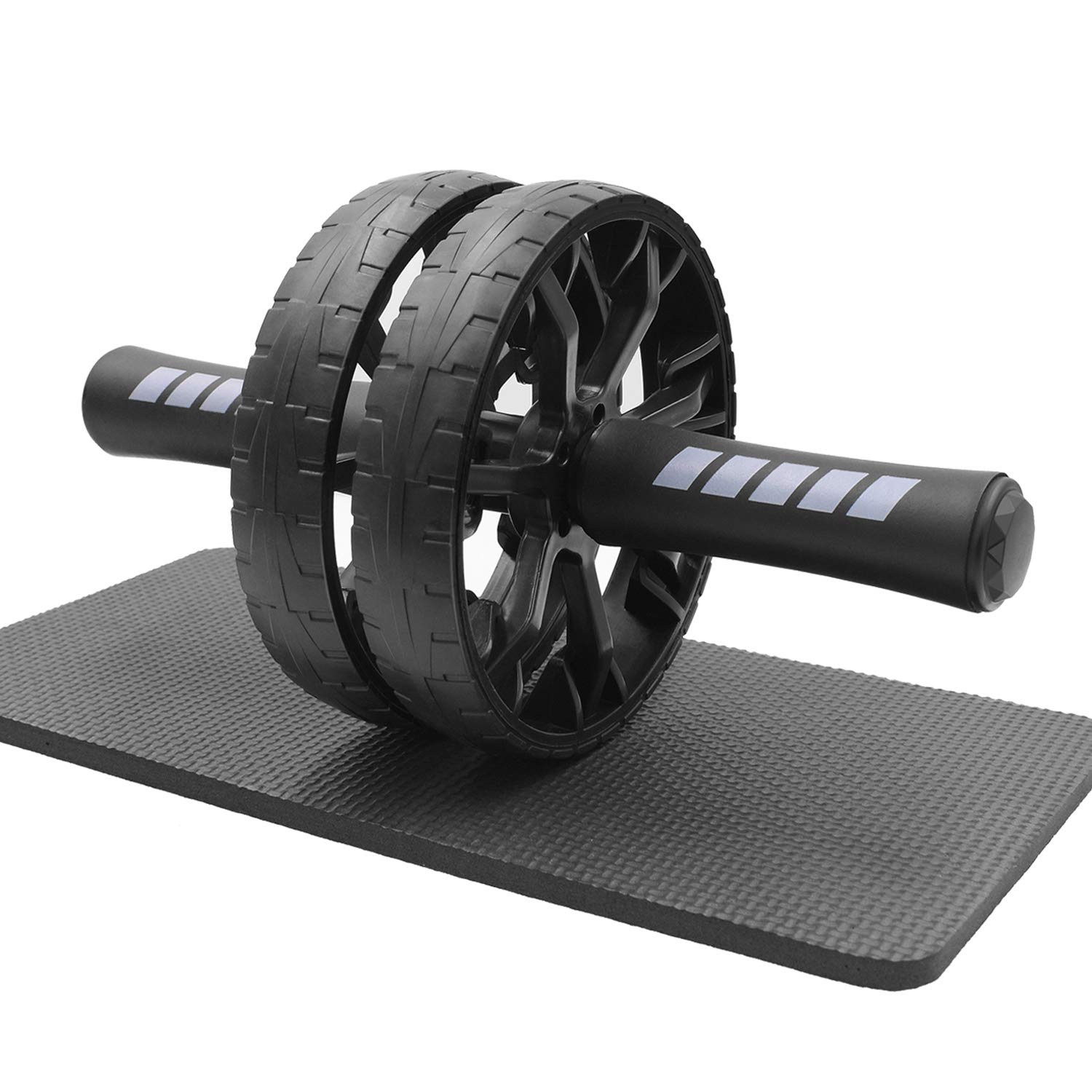 FEELCAT 腹筋ローラー 静音 アブローラー スリムトレーナー アブホイール 上半身筋トレ 膝保護マット付き 耐荷重200kg (新版FR027-黒)商品画像