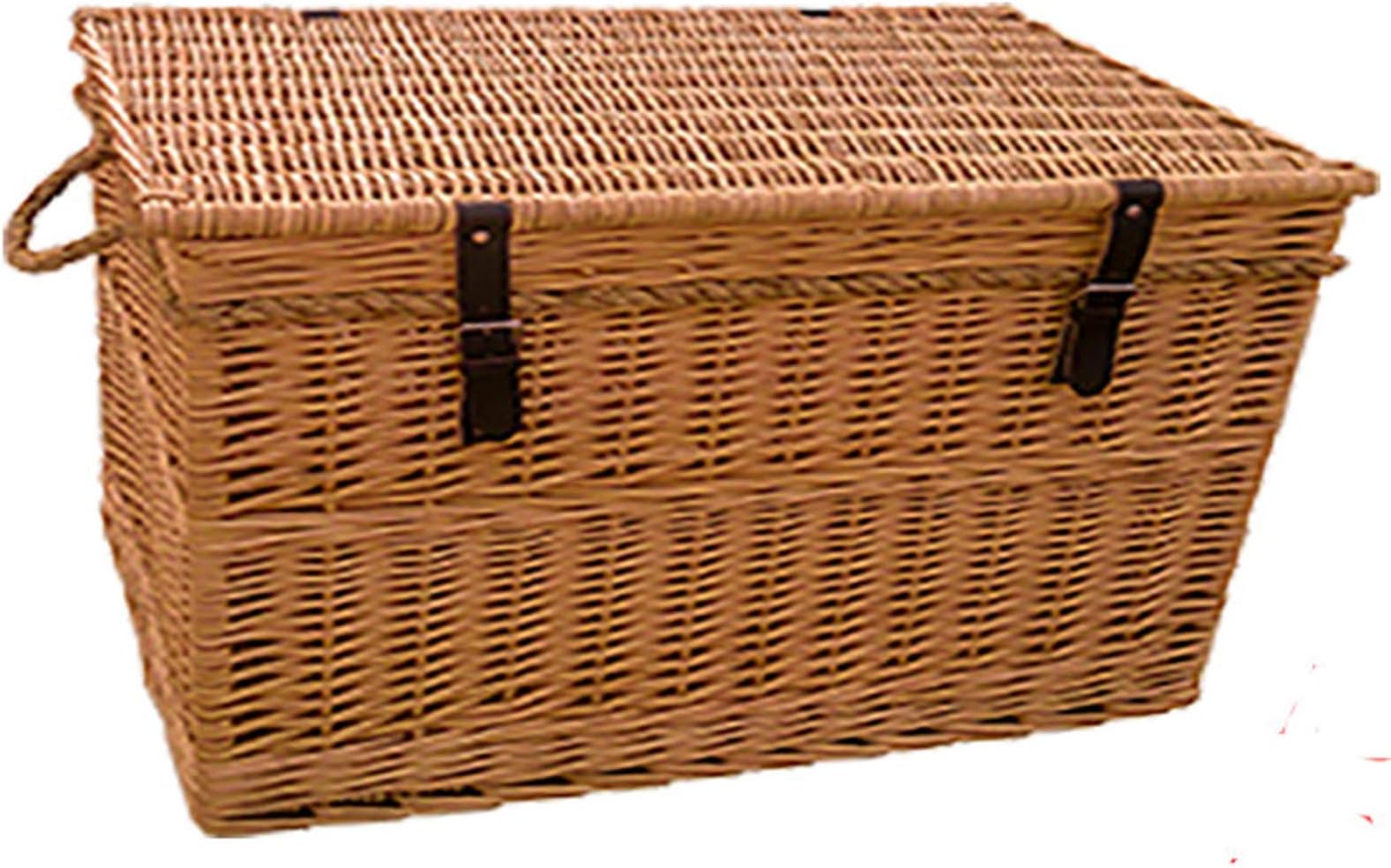 Choice Baskets Buff Willow Wicker Chest Hamper Trunk Laundry Bedroom Toy Box Shoes Hallway (28": L 72 cm x W 52 cm x H 52 cm)