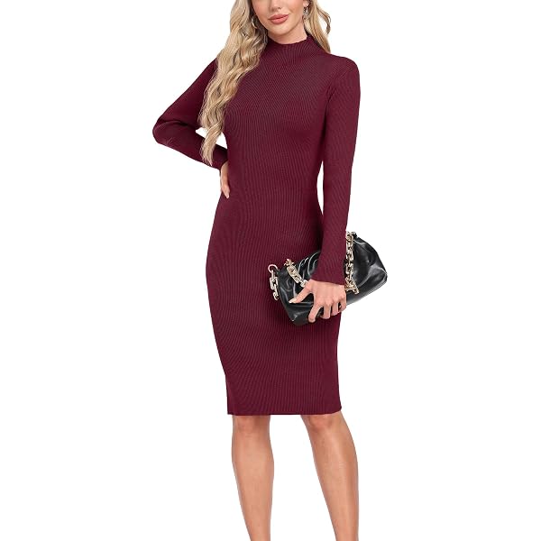 Say What? Womens Plus Ribbed Long Sleeve Sweaterdress Red 1X at Amazon  Women's Clothing store