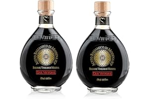 Due Vittorie Oro Gold, Barrel Aged Balsamic Vinegar of Modena IGP Without Cork Pourer, All-Natural, Extra Dense Premium Vineg