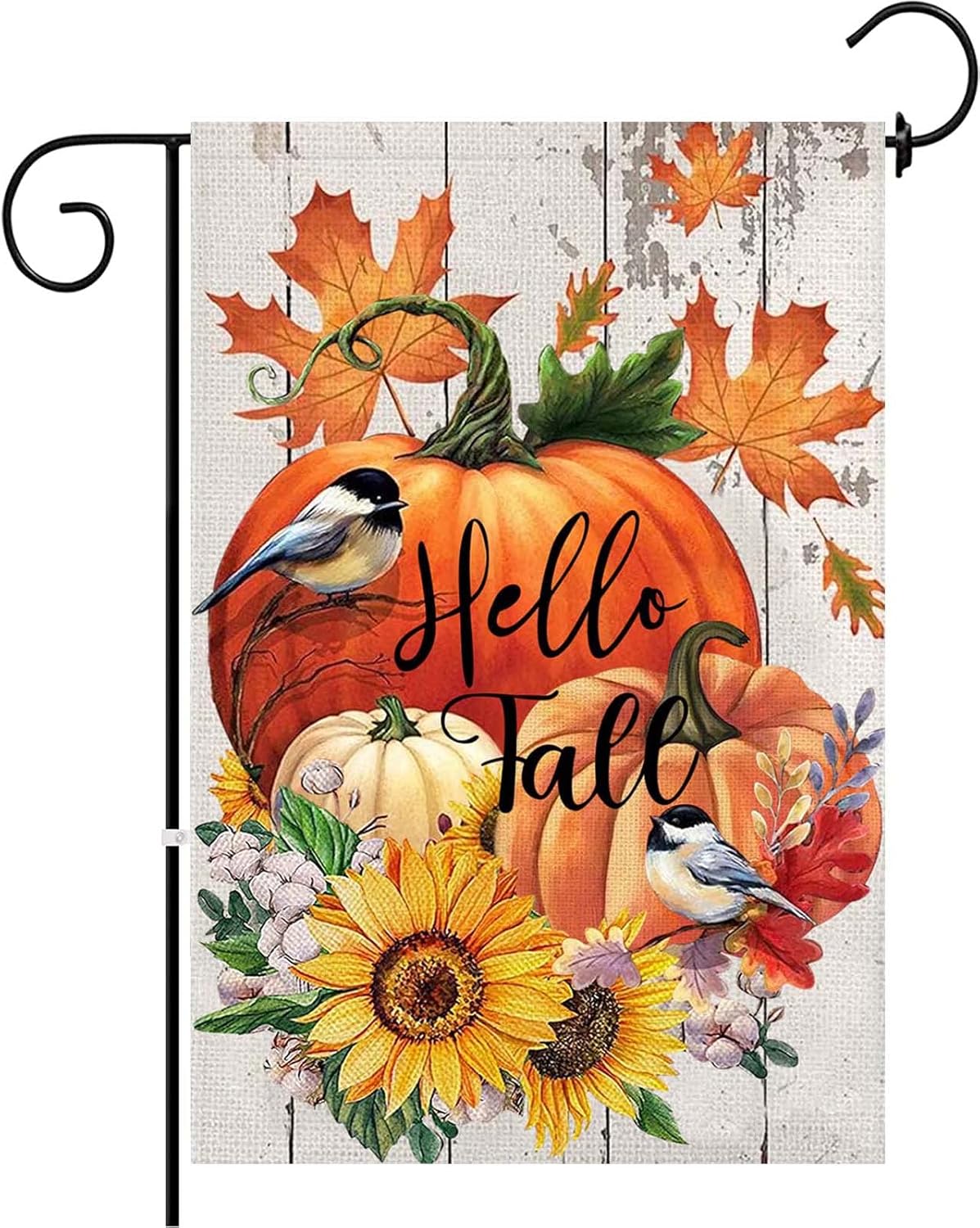 Flags - Halloween Fall Garden Flags 12x18 Double Sided,Thanksgiving Pumpkin Sunflower Small Yard Flags Garden Outside Decor,Hello Fall Decorations for Home
