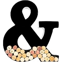 Wine Cork Holder - Metal Monogram Letter (&), Black, Large | Wine Lover Gifts, Housewarming, Engagement & Bridal Shower…