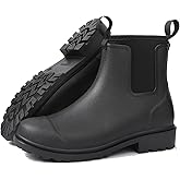 DKSUKO Women's Deck Boots Waterproof Ankle Rain Boots Non-Slip Rubber Fishing Boot Outdoor Work Shoes for Boating Gardening Farming