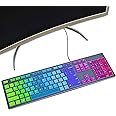 Colorful Keyboard Cover for Dell KM636 Wireless Keyboard & Dell KB216 Wired/Dell Optiplex 5250 3050 3240 5460 7450 7050/Dell Inspiron AIO 3475/3670/3477 All-in One Desktop Keyboard Skin, Rainbow