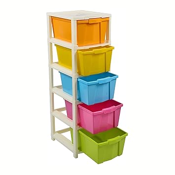 Joyful Studio 5 X Large Plastic Modular Drawer System For Home
