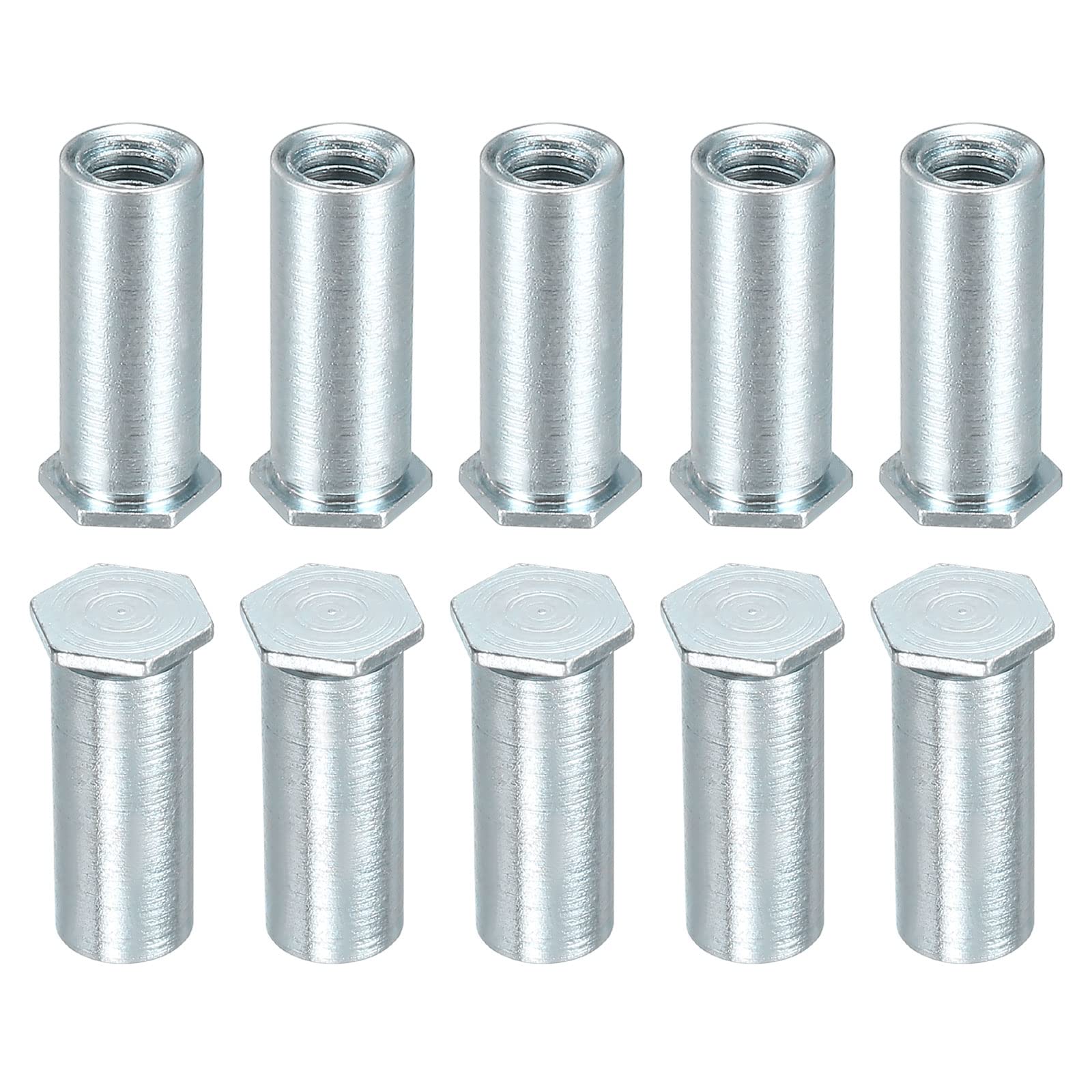 DTGN M3 x 0.5mm Self-Clinching Standoff Nuts - 100Pack - Good for Construction Industry - Carbon Steel Pressure Riveting Nut - Silver