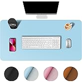 SZHLUX Large Mouse Pad, Non-Slip PU Leathers Writing Pad,Desktop Protection Pad,Computer Desk Pad, Waterproof Desk Mat, Desk Pad for Office and Home Writing (Baby blue;31.5"x 15.7")