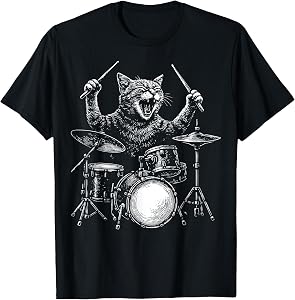 Cat Drummer T-Shirt