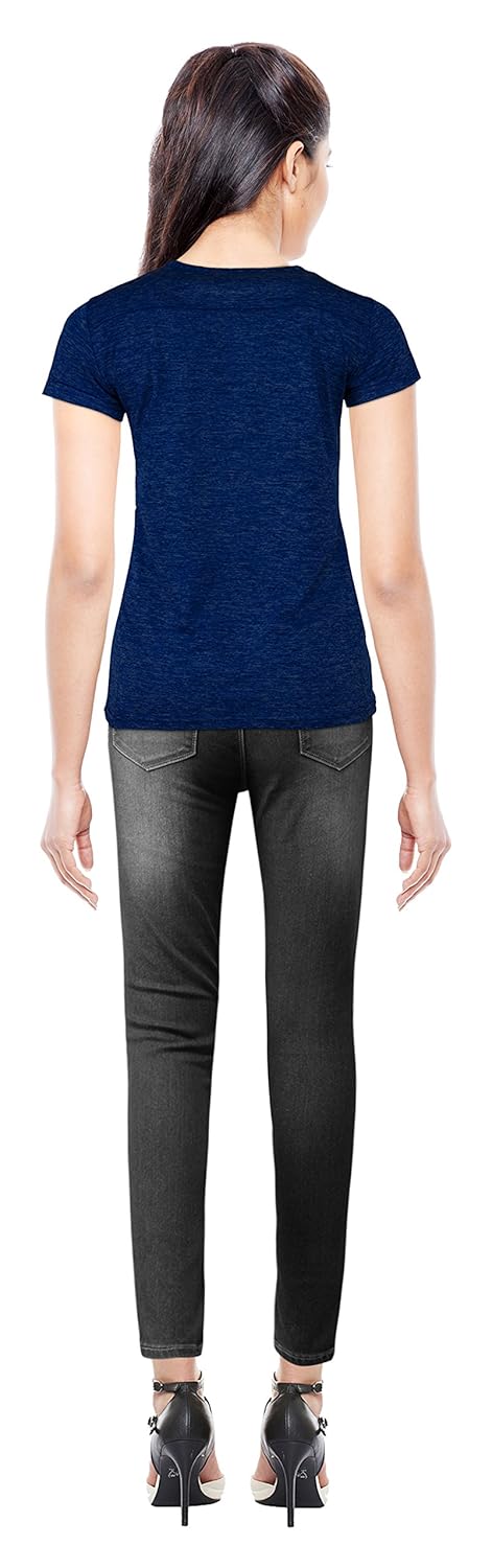 urban circus women's active wear sports dark blue t-shirt