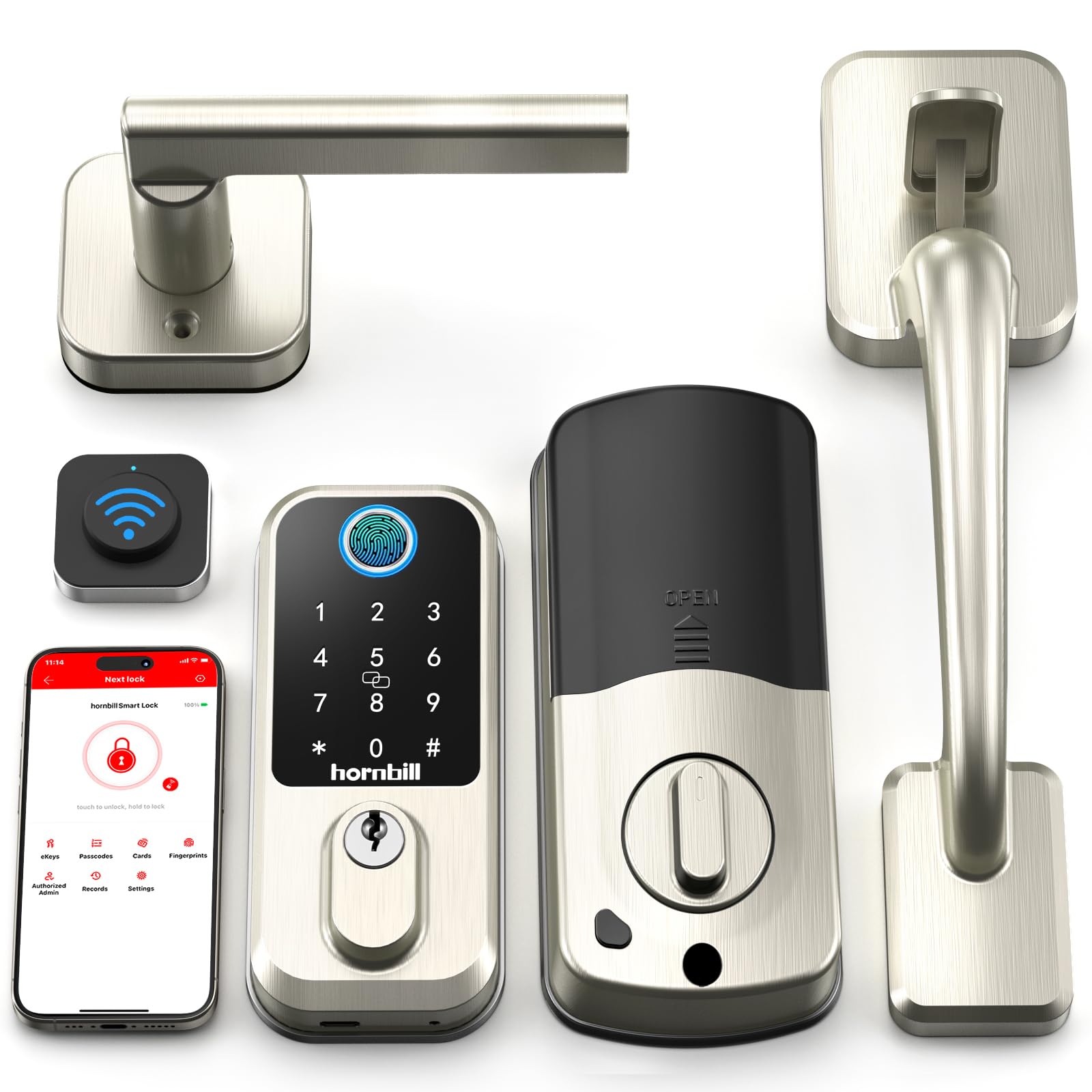 Photo 1 of ************FOR PARTS ONLY- MISSING PARTS************
WiFi Fingerprint Smart Door Lock: Keyless Entry Door Lock Deadbolt with Handle,Hornbill Smart Locks for Front Door, Entry Door Keypad Lock Set, Electronic Digital Biometric Bluetooth Lock-Satin Nickel