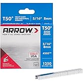 ARROW ARRT50516S Grey 50524 5/16-Inch Genuine T50 Staples, 1,250-Pack
