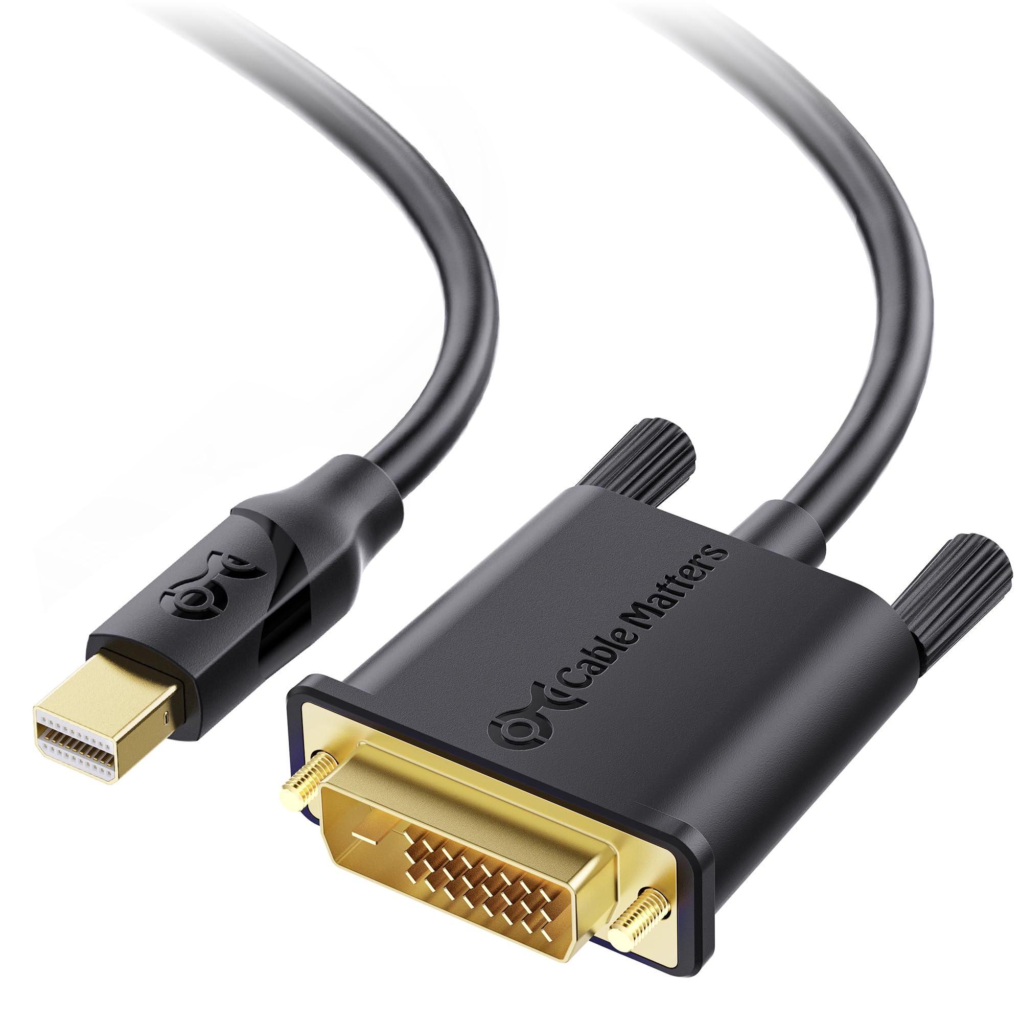 Cable Matters Mini DisplayPort to DVI Cable (Mini DP to DVI Cable) in Black 2m - Thunderbolt | Thunderbolt 2 Port Compatible