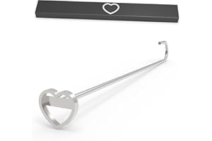 PKPKAUT 1 1/4" Steak Branding Irons Personalized for Steak, Buns, Wood & Leather | Personalized Stainless Steel BBQ Brander | Branding Stick with Gift Box | 12" Hand-Forged Handle (Symbol Heart)