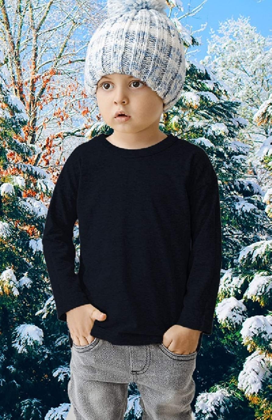 Brix Baby Toddler Boys' Long Sleeve - 4-Pack Cotton Tagless Tee Shirts.: Clothing