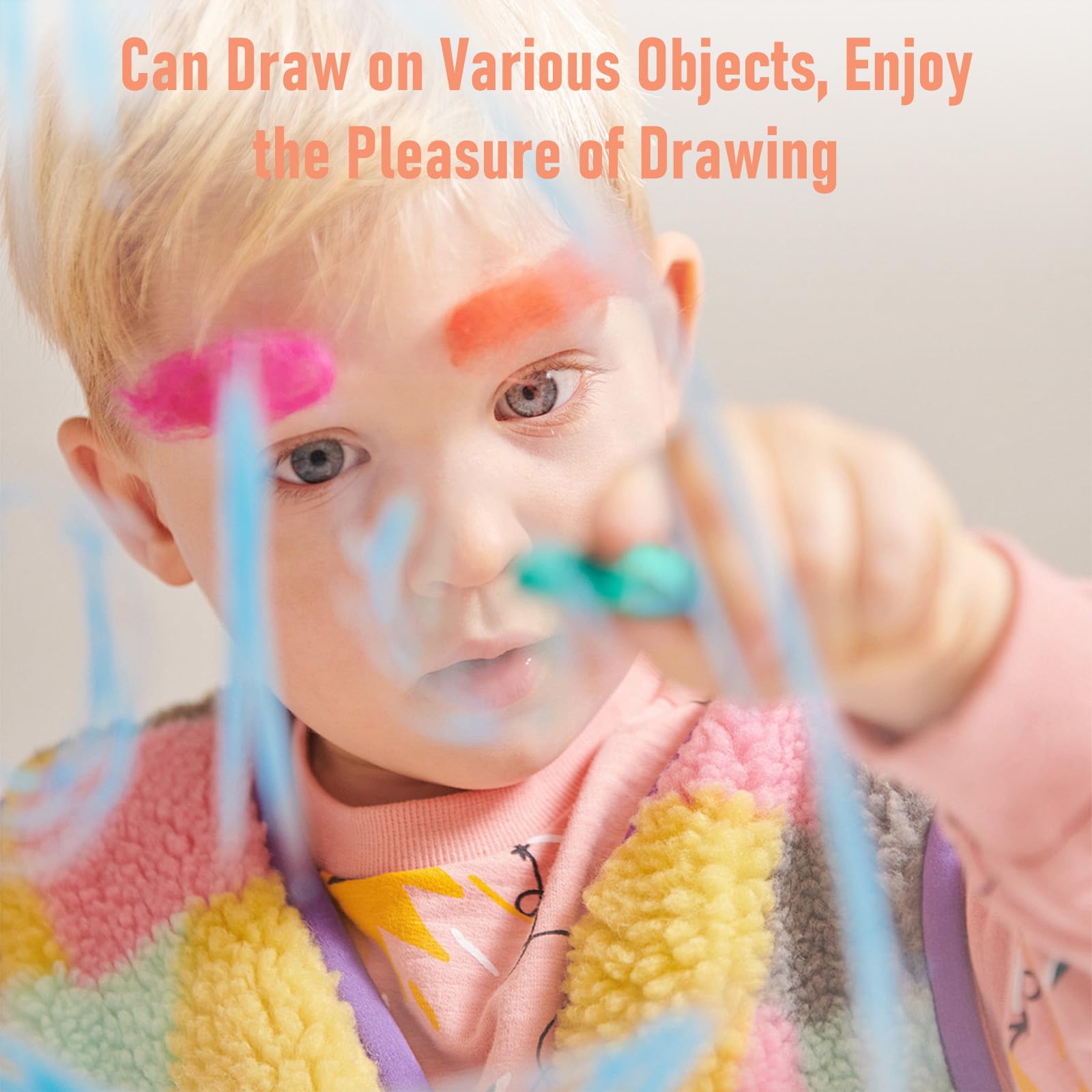 24 Colors Tempera Paint Sticks with 120 PDF Coloring Pages and 30 Stickers, Quick Drying, Smooth, Non-Toxic and Washable Paint Sticks for Kids, Art Supplies for Drawing on Various Objects