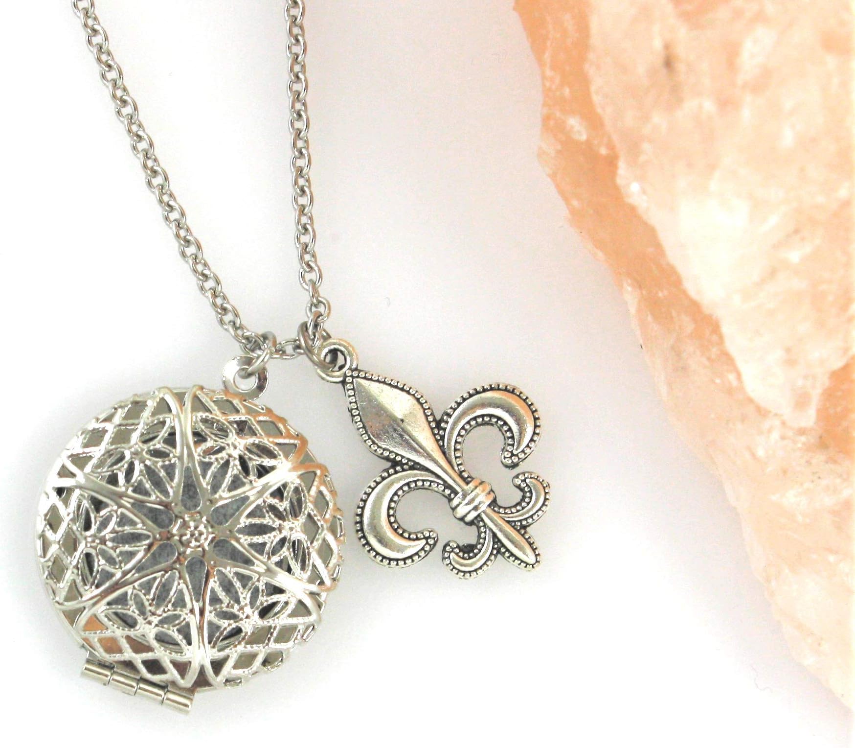Fleur De Lis Essential Oil Diffuser Necklace