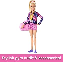 Barbie Gymnastics Doll & Accessories, Playset with